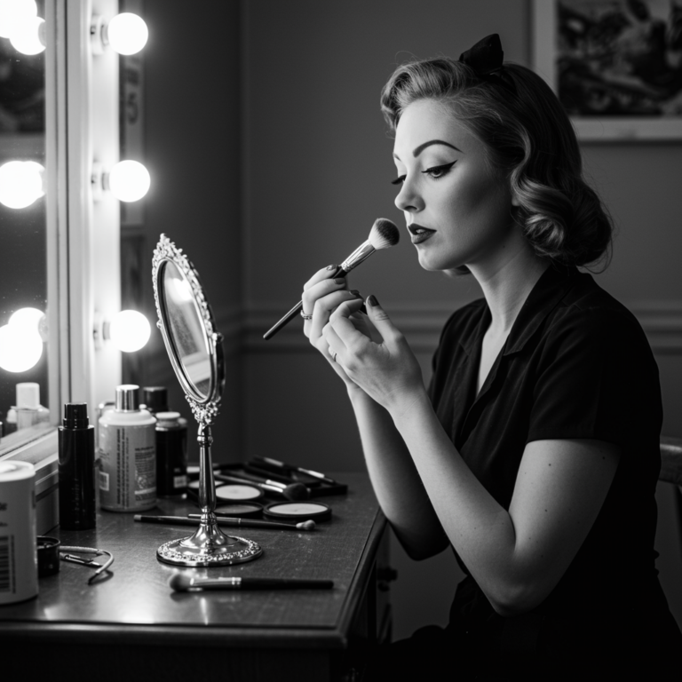 Maquillaje en un espectáculo de Burlesque