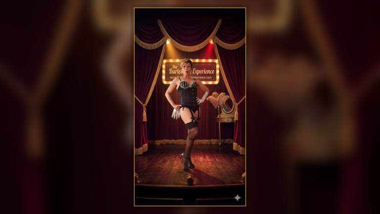 Lady Xana bailarina de burlesque en su primer escenario