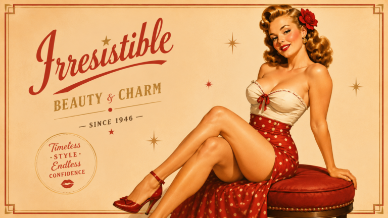 historia del pin up ilustración vintage con mujer de los años 40