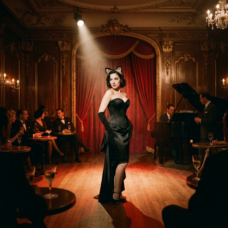 Relato corto burlesque ambientado en un cabaret vintage parisino de los años 20